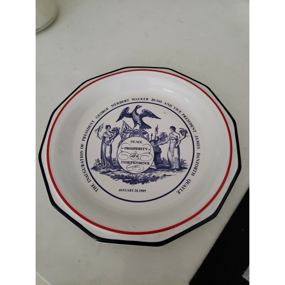 1989 Inauguration of President George W Bush & James Quayle Commemorative Plate